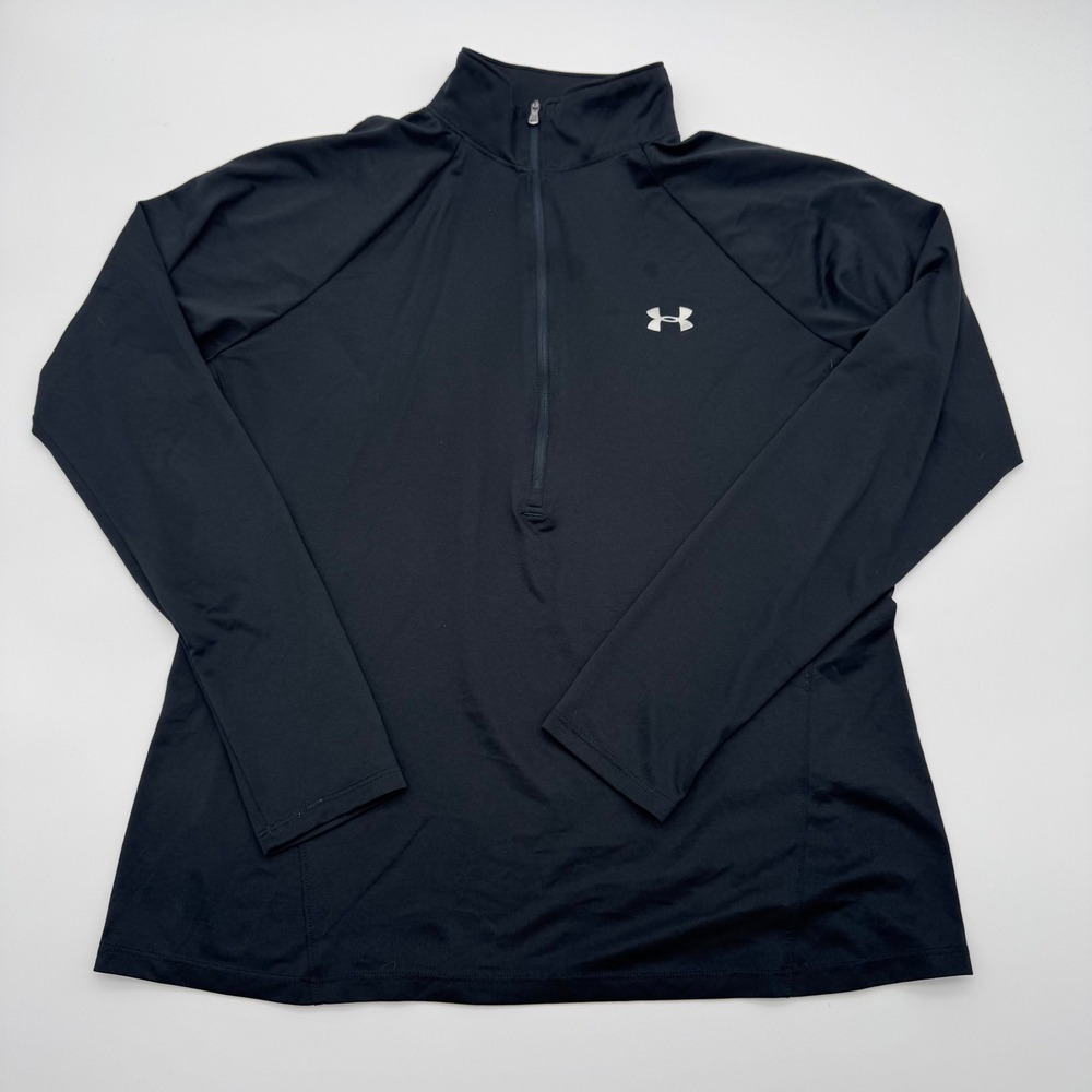 Under Armour Mens HeatGear‎ Quarter Zip Pullover Black Loose Fit XL Athletic Top